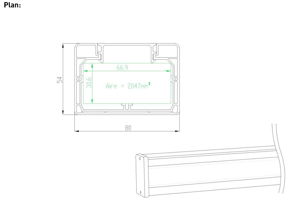 plan goulotte electrique ensto 80x54 1 compartiment 2m