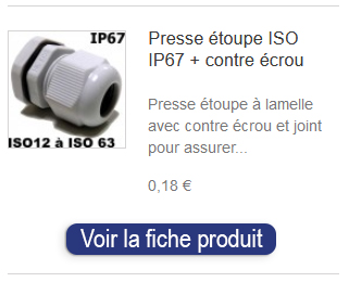 presse étoupe iso ip67 avec contre ecrou