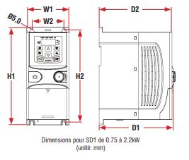 SD110A21 IMO - Variateur de Fréquence 2.2kW Mono/Tri