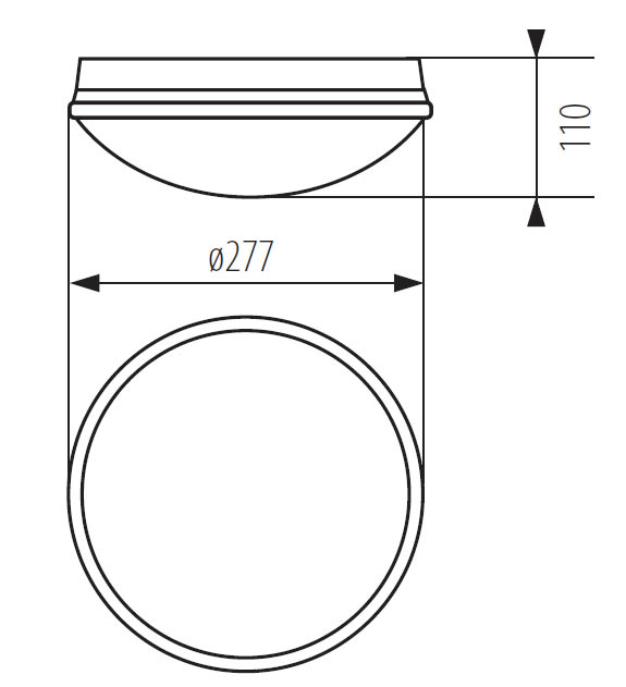 Dimensions du plafonnier hublot