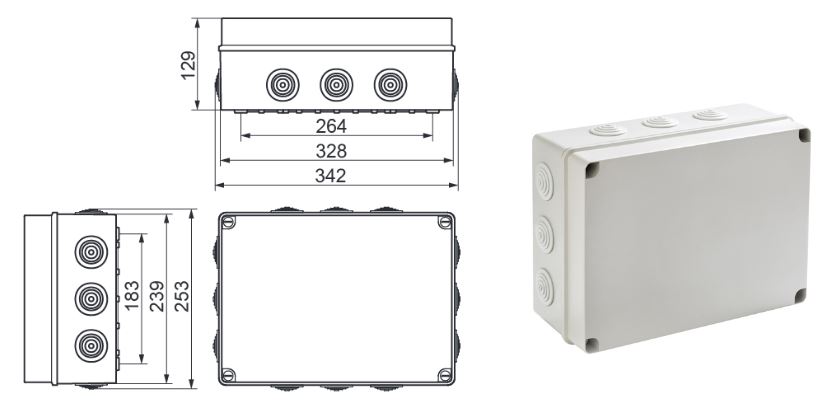 Boite de dérivation étanche extérieur IP65 6 tailles 0,96€HT