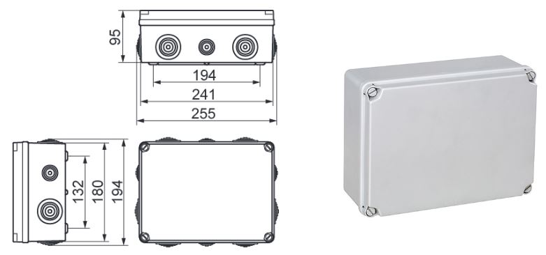 Boite Derivation Etanche 10 voies, IP65 150x110x70mm Boitier