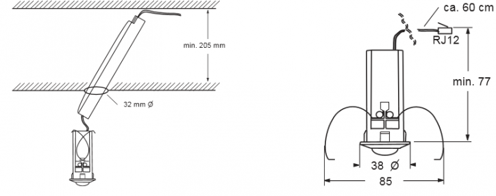 Photo des dimensions du mini détecteur