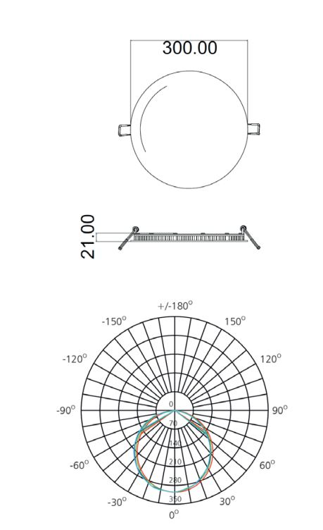 donwlight-led-encastrable-20w-3000k-flat-dimensions