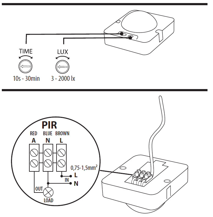 installation Detecteur de presence PIR interieur SENTO 360degre IP20 2000W-1