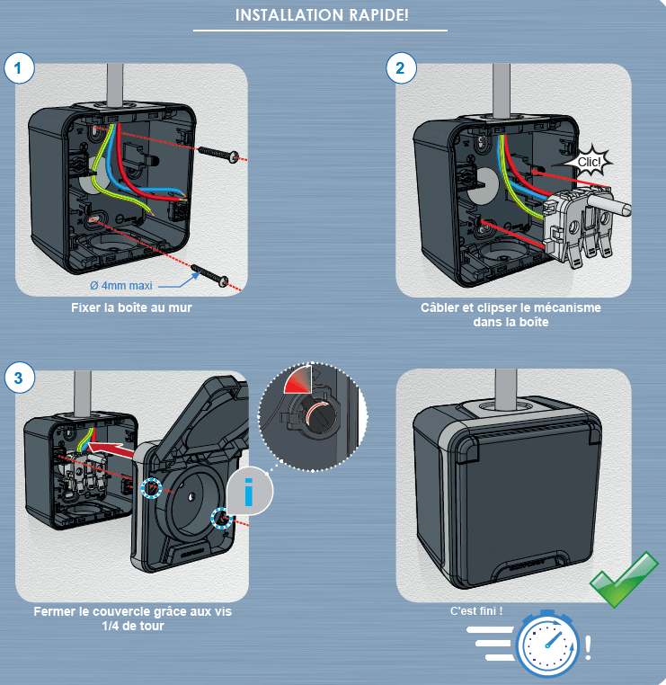 installation prise etanche saillie nf rapide