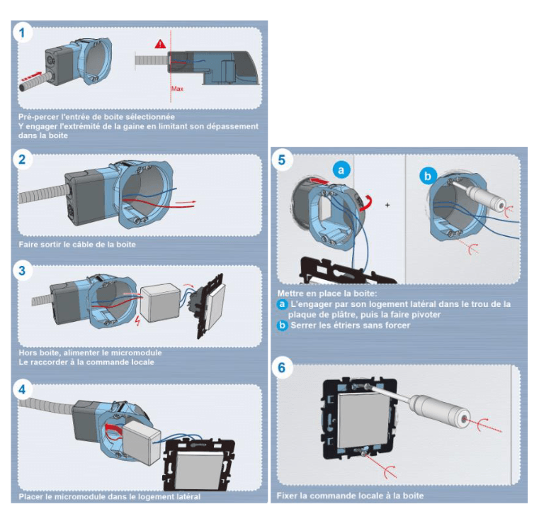 Boîte d'encastrement pour micro-modules - multicloison 1 poste