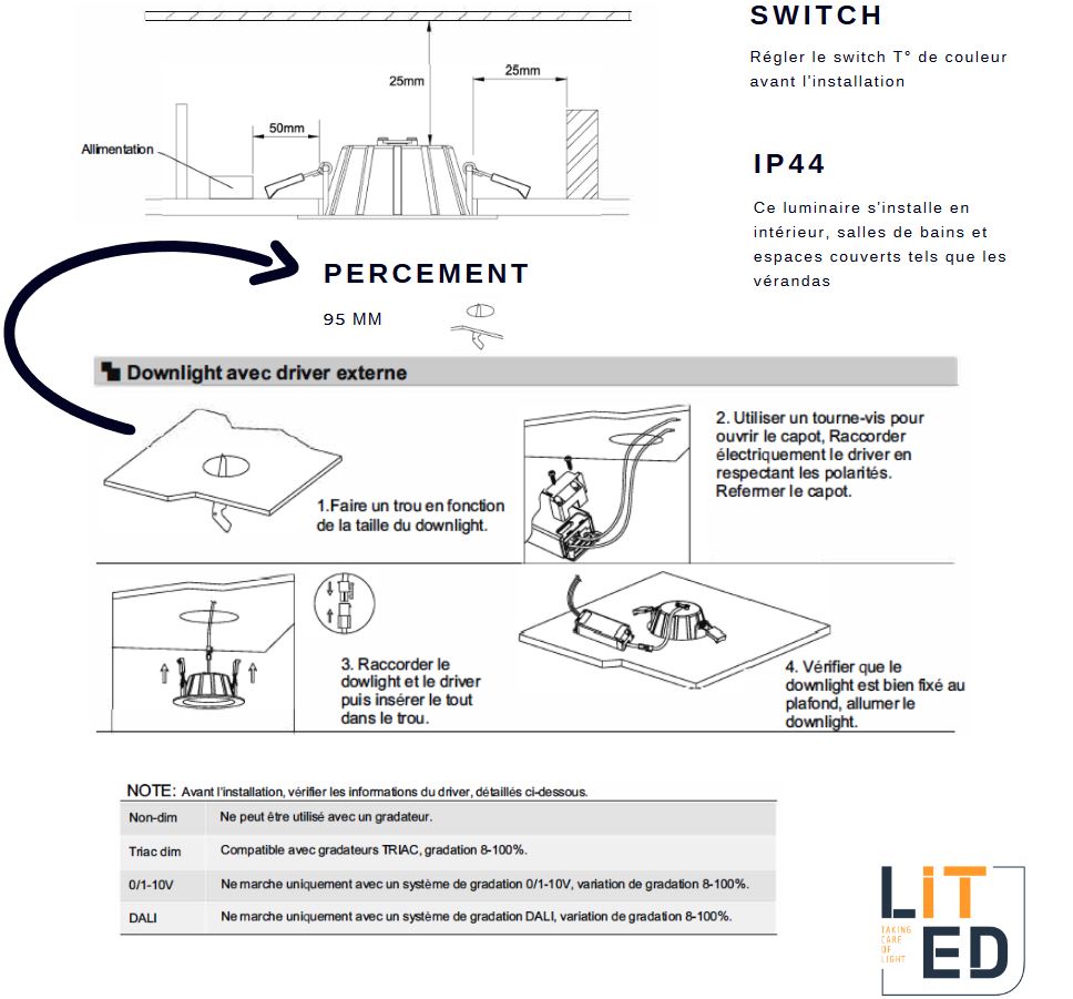 notice spot led encastable ter13