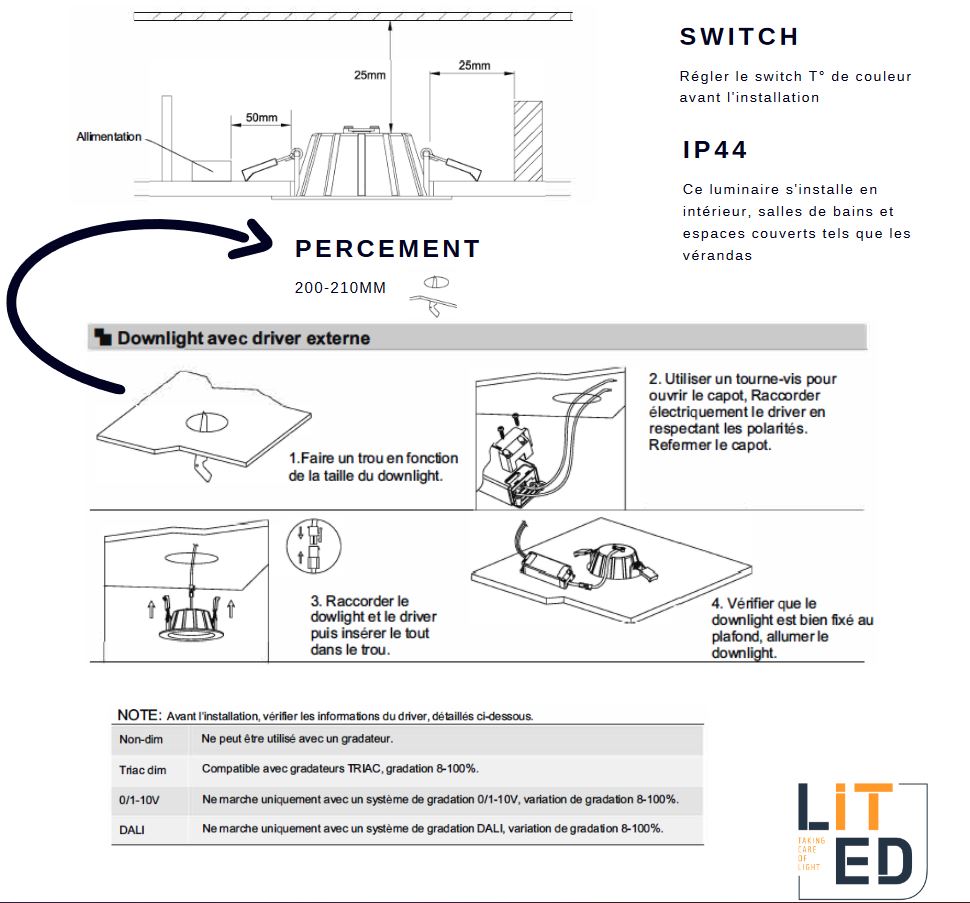 notice-installation-spot led encastable ter15-ter25