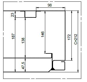 Schéma avec dimensions de la section Z